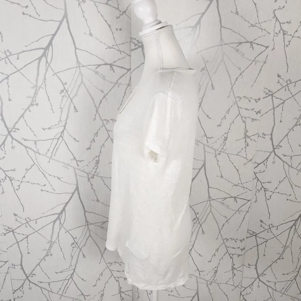 Michael Michael Kors White 100% Linen V-Neck Top - Picture 2 of 6